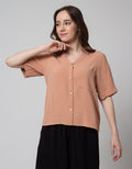 Connexion Short Sleeve Blouse Airflow Crinkle With Pocket Shirt