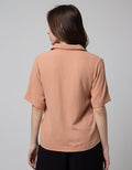 Connexion Short Sleeve Blouse Airflow Crinkle With Pocket Shirt