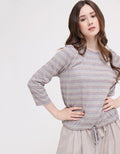 Connexion Back And Stripe Kaos Wanita