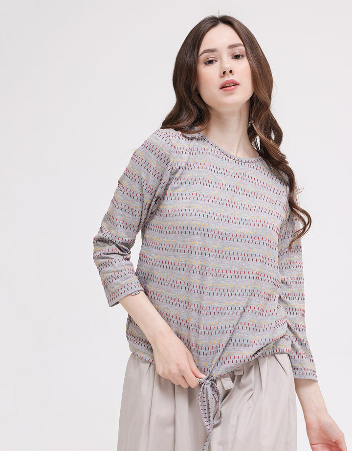Connexion Back And Stripe Kaos Wanita