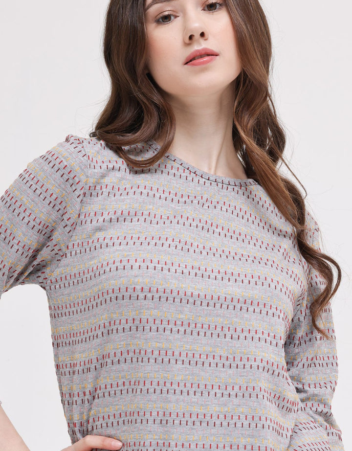 Connexion Back And Stripe Kaos Wanita