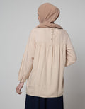 Annisa Long Sleeve Blouse With Smok On Chest