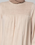 Annisa Long Sleeve Blouse With Smok On Chest