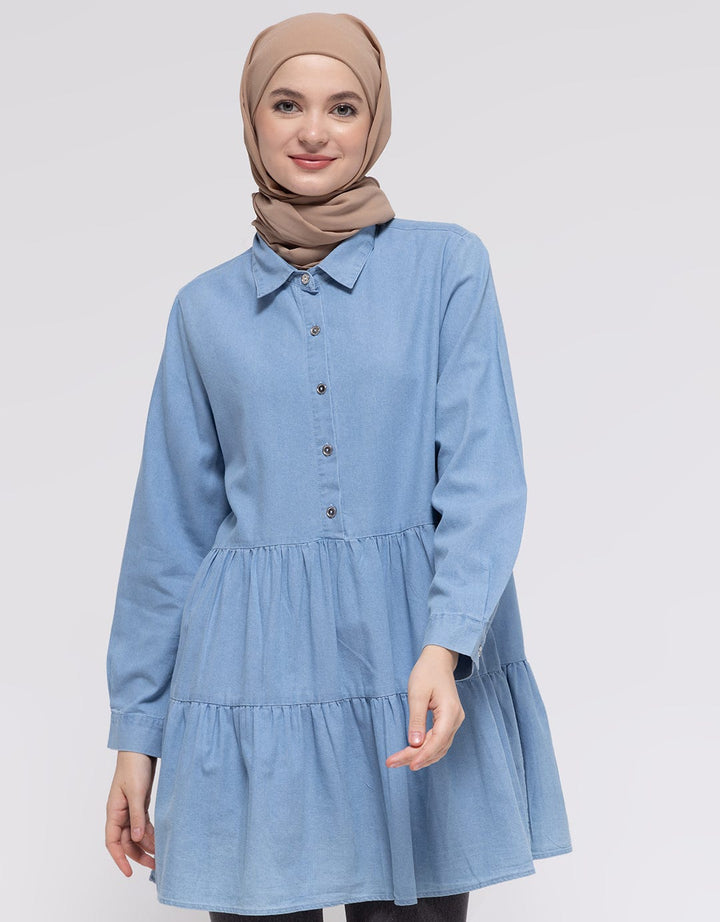 Annisa Long Sleeve Shirt Denim Layer