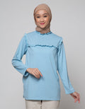 Annisa Long Sleeve Shirt Frill Detail Knit Jumper