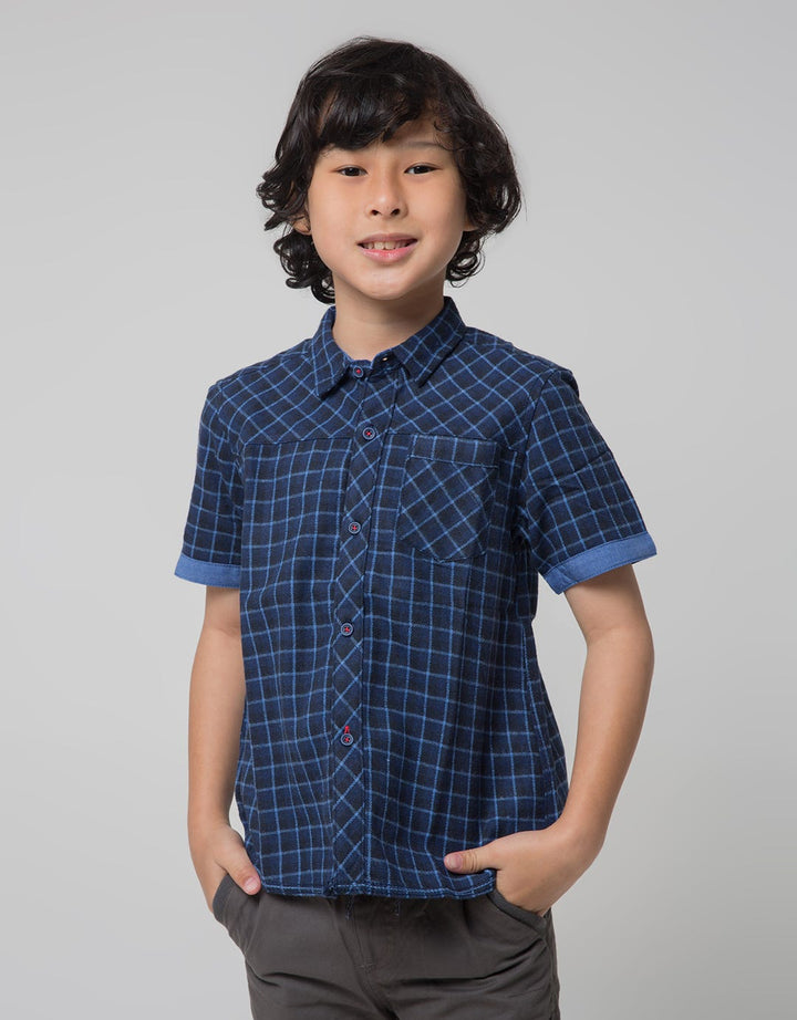 Little M Short Sleeve Shirt Flanel Shirt