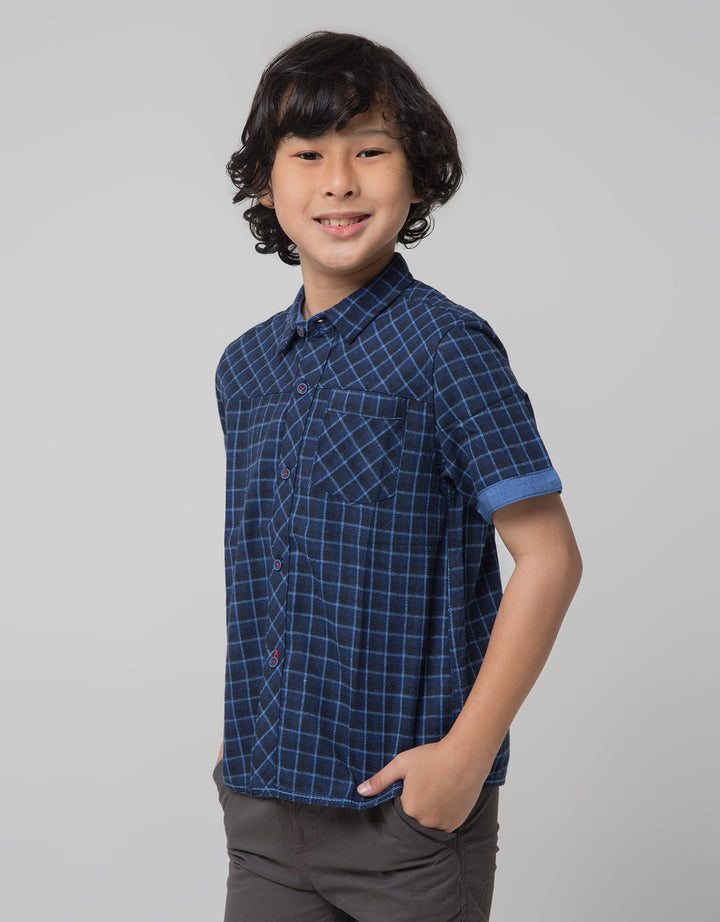 Little M Short Sleeve Shirt Flanel Shirt