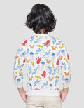 Little M Sweater Anak Laki-laki Print Ikan Kantong Gantung