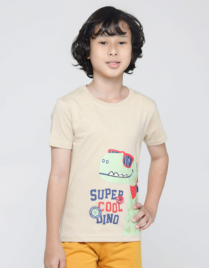 Little M Short Sleeve T-Shirt Dino Laken Gigi Application