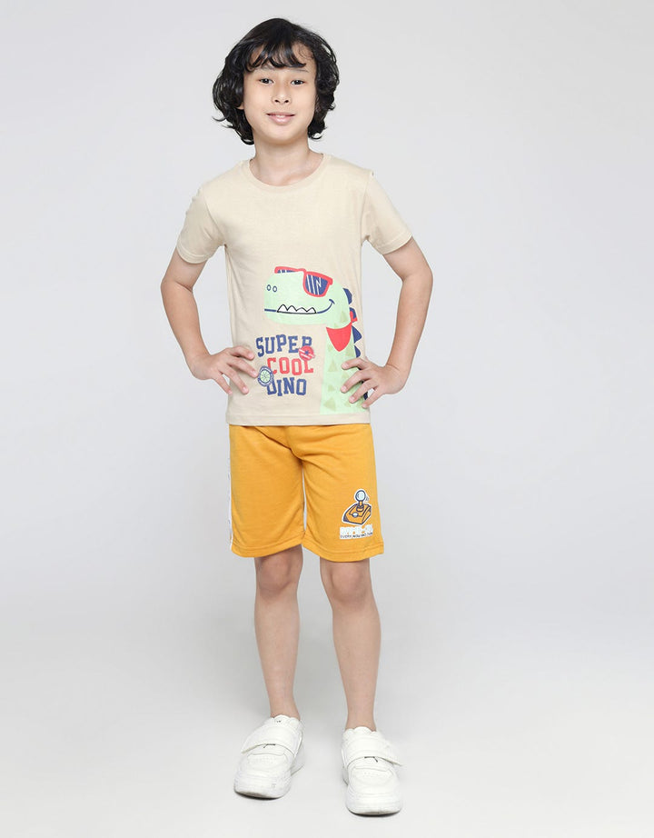 Little M Short Sleeve T-Shirt Dino Laken Gigi Application
