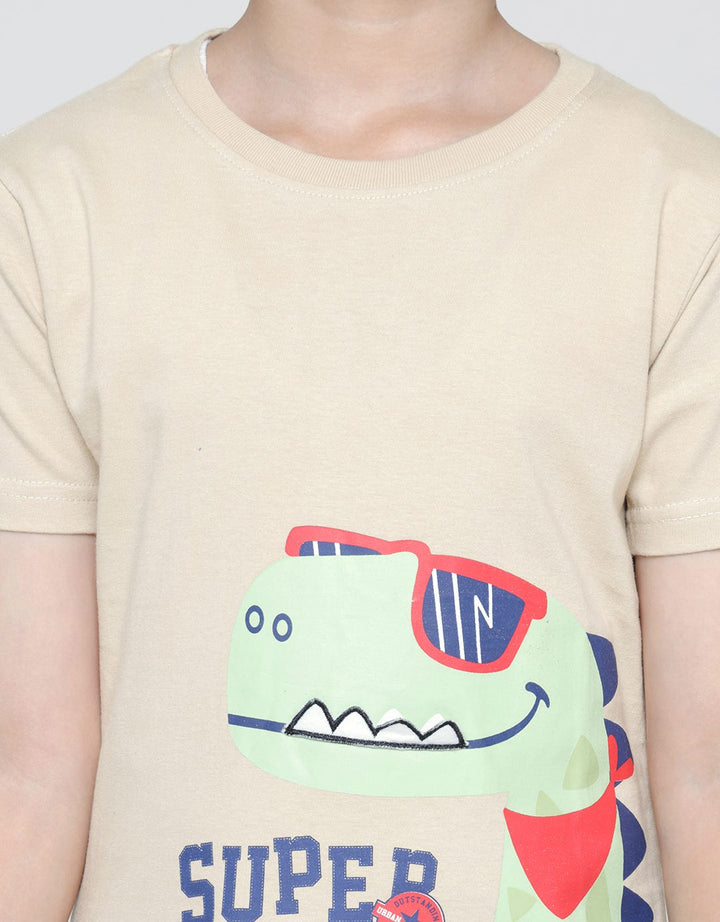 Little M Short Sleeve T-Shirt Dino Laken Gigi Application