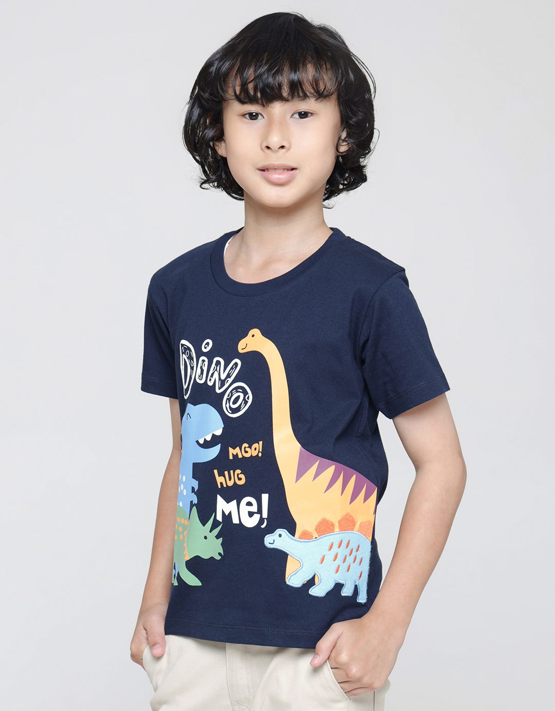 Little M Short Sleeve T-Shirt Dino Aplikasi Laken