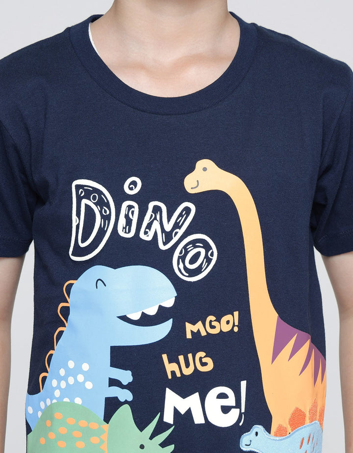 Little M Short Sleeve T-Shirt Dino Aplikasi Laken