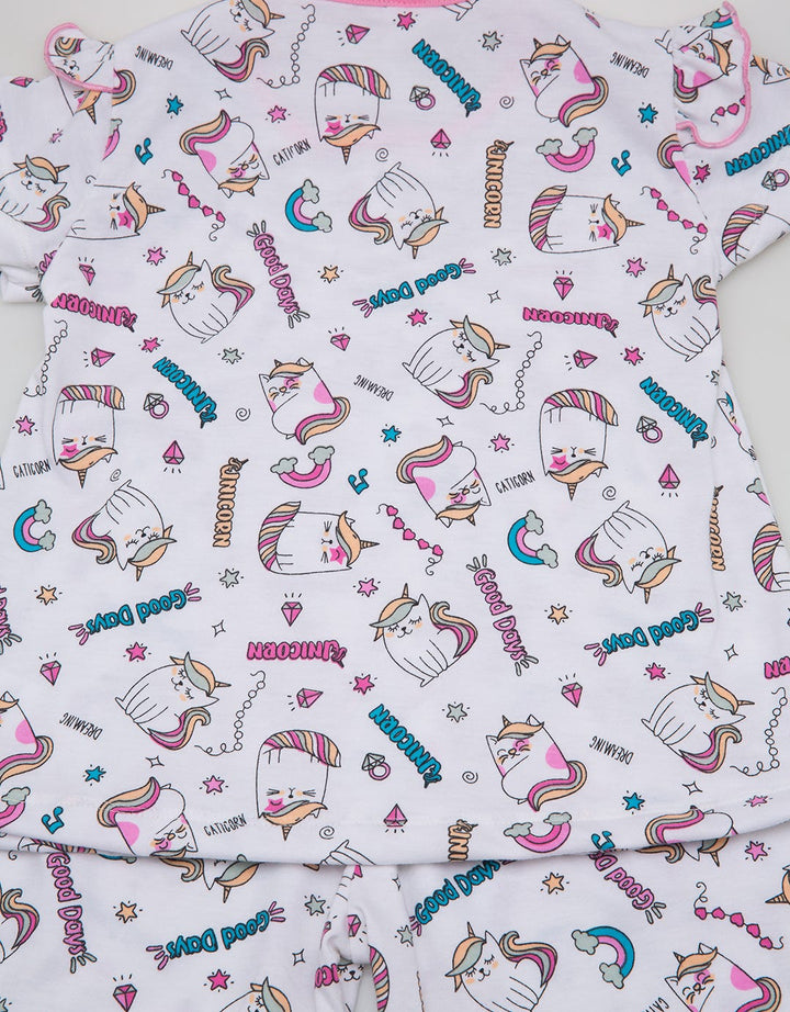 Kidz Too Set Ruffle Depan Fp Unicorn Good Day 4