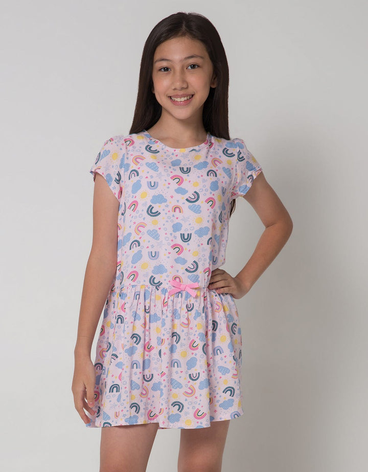 Kidz Too Rainbow Print Dress Anak Perempuan