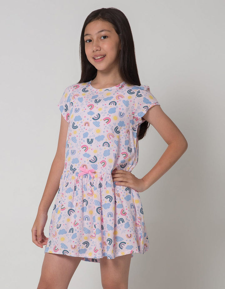 Kidz Too Rainbow Print Dress Anak Perempuan