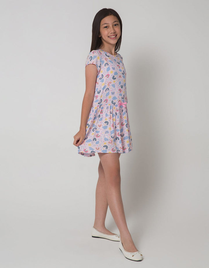 Kidz Too Rainbow Print Dress Anak Perempuan