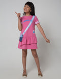 Disney Short Sleeve Midi Dress Babyterry Sling Bag Minnie
