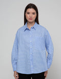 Nevada Stripe Top Kemeja Wanita