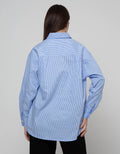 Nevada Stripe Top Kemeja Wanita