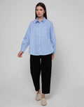 Nevada Stripe Top Kemeja Wanita