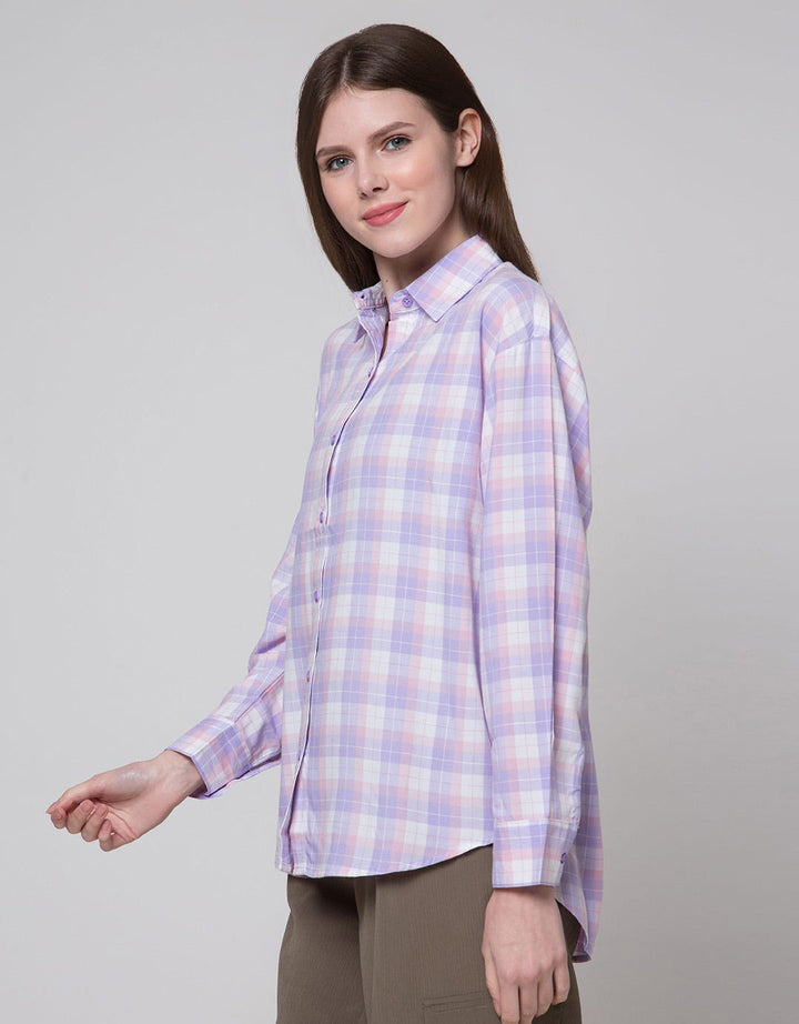 Nevada Long Sleeve Shirt Woven Check Rayon