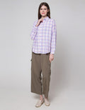 Nevada Long Sleeve Shirt Woven Check Rayon