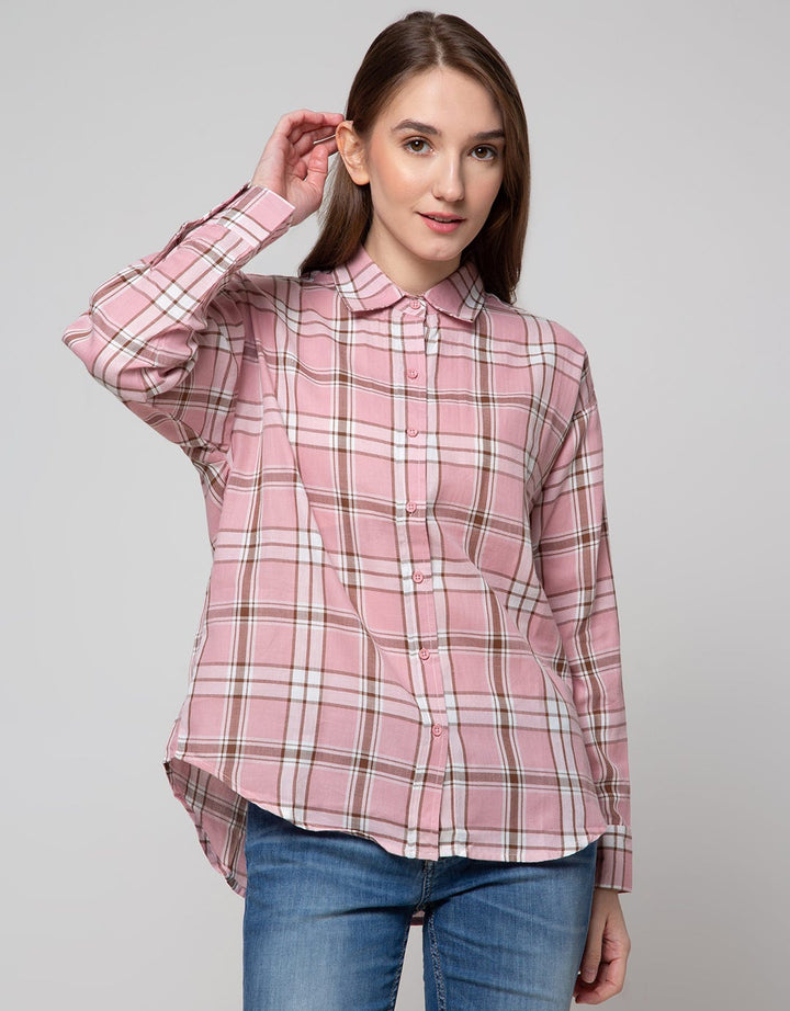 Nevada Check Print Kemeja Wanita