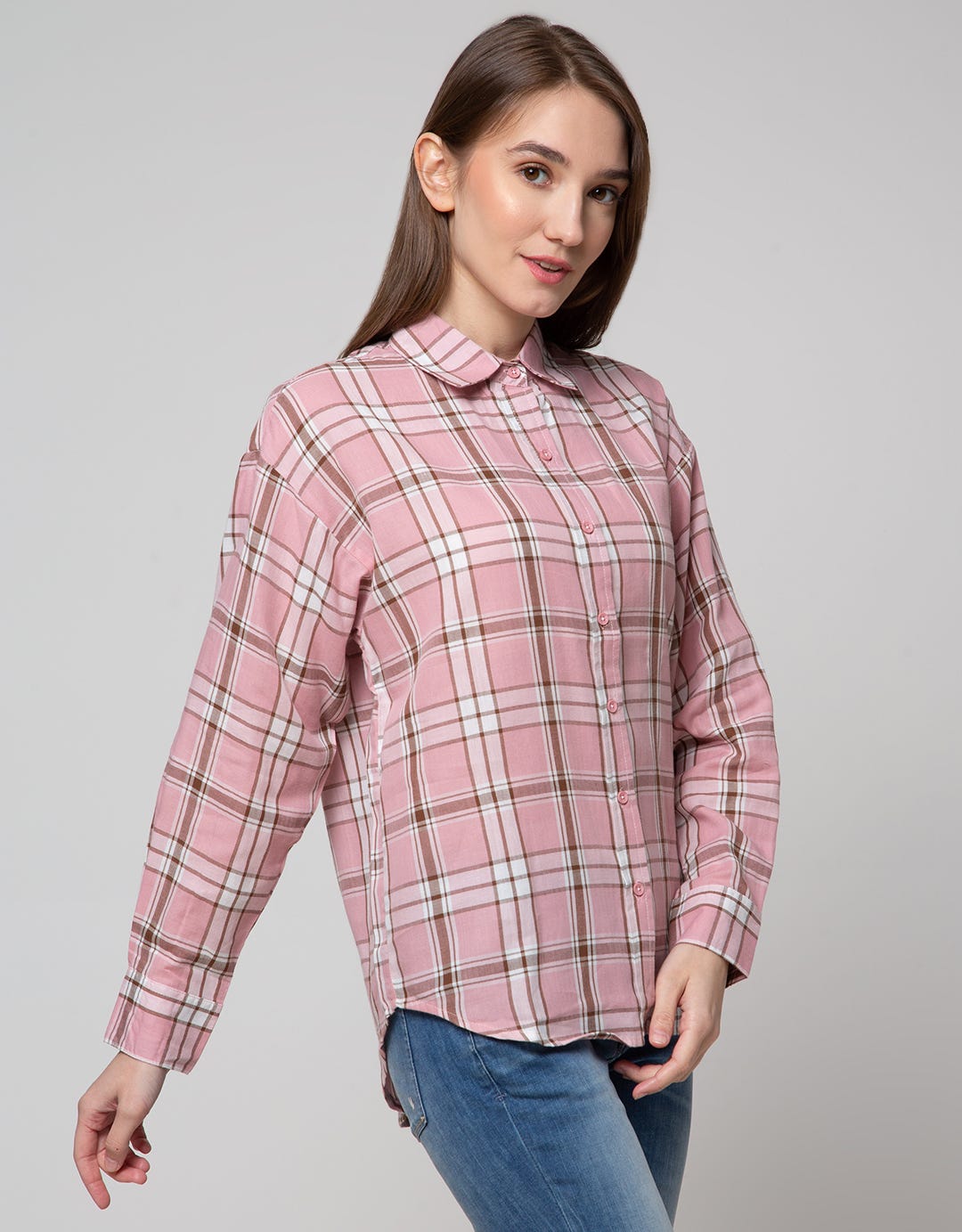Nevada Check Print Kemeja Wanita