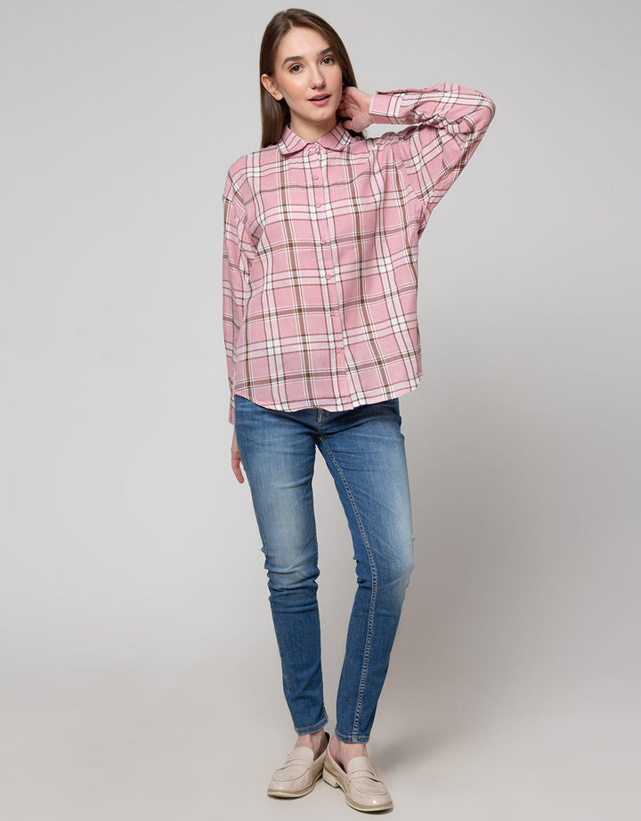 Nevada Check Print Kemeja Wanita