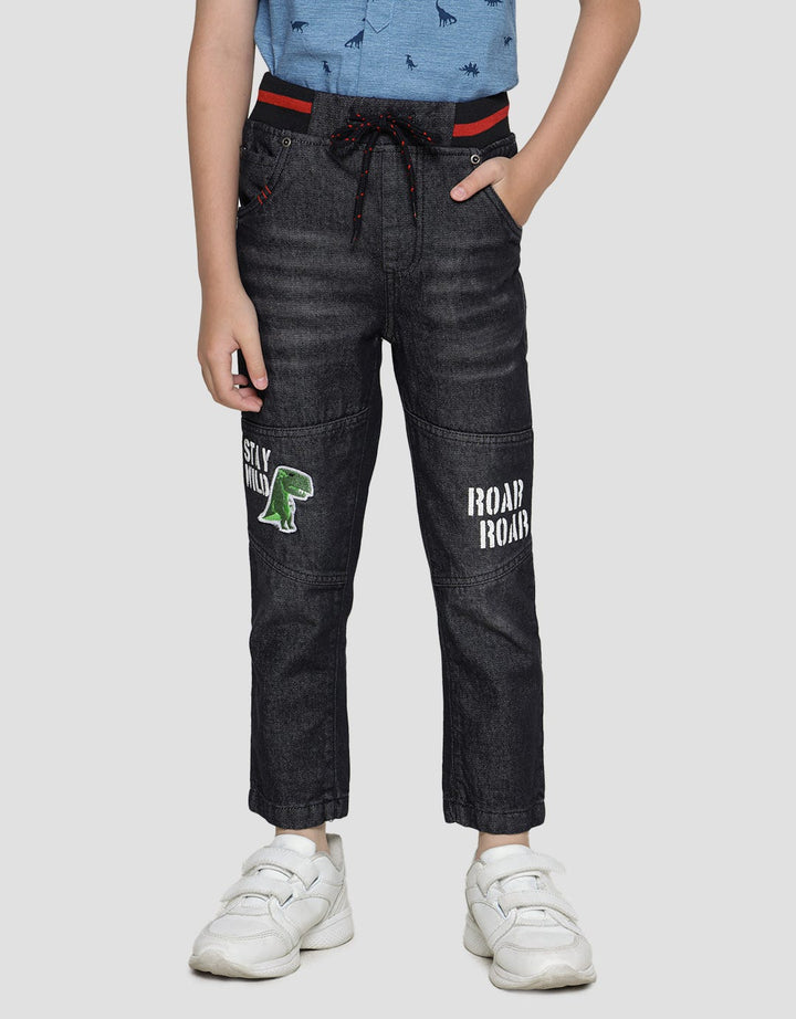 Little M Long Pants Denim Rib Stay Wild Destroyed