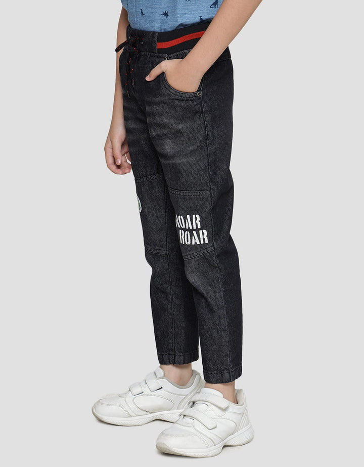 Little M Long Pants Denim Rib Stay Wild Destroyed