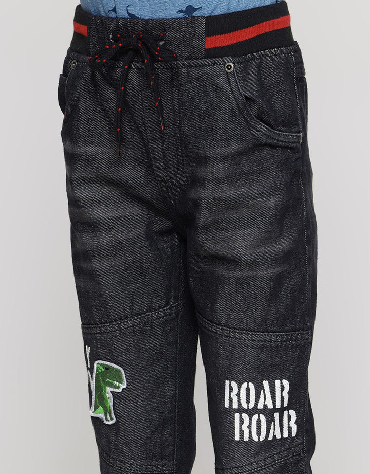 Little M Long Pants Denim Rib Stay Wild Destroyed