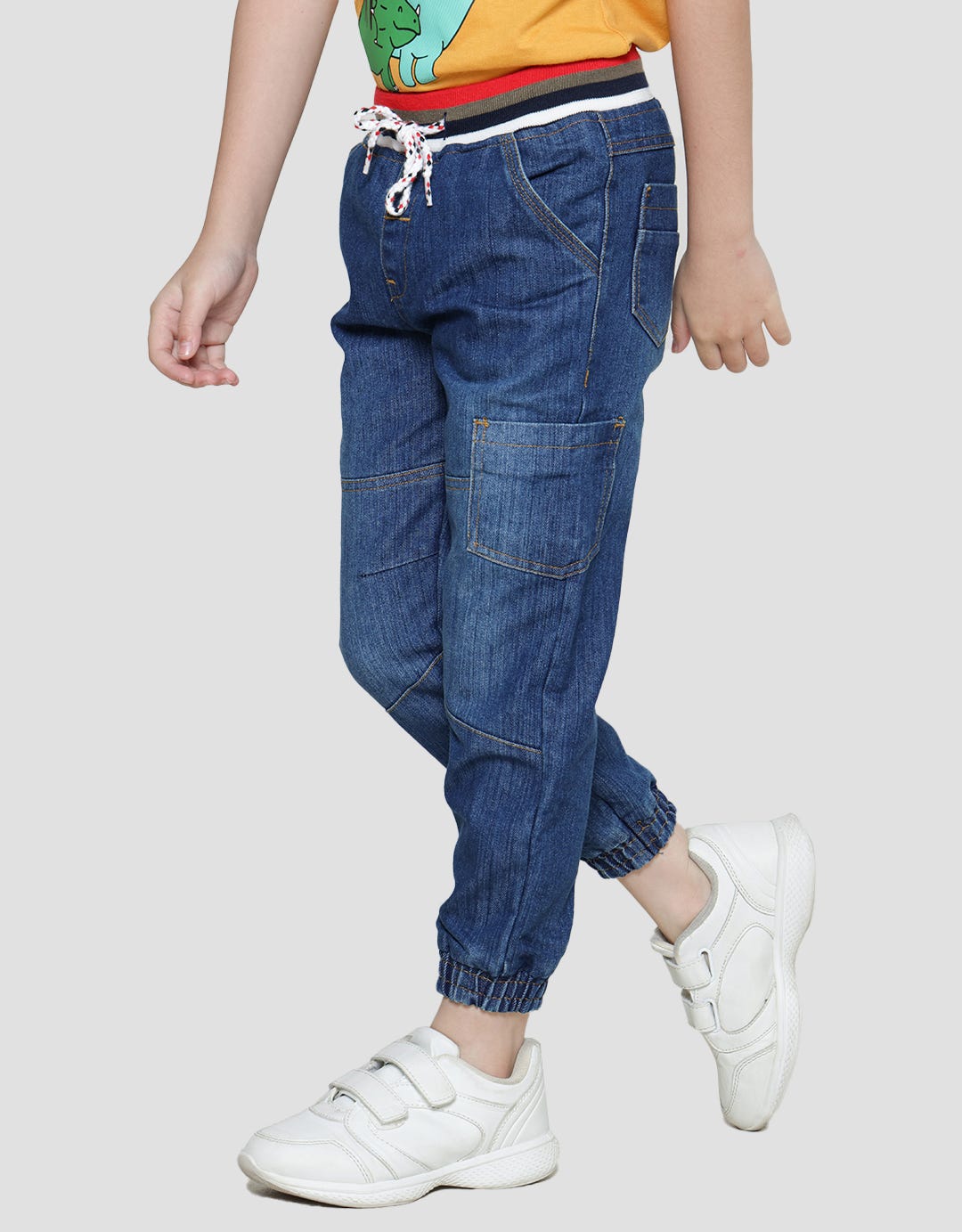 Little M Celana Panjang Jogger Denim Rib Anak Laki-laki
