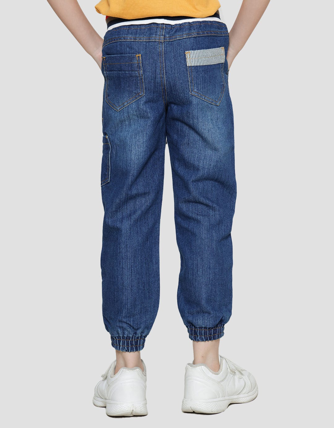 Little M Celana Panjang Jogger Denim Rib Anak Laki-laki