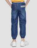 Little M Celana Panjang Jogger Denim Rib Anak Laki-laki