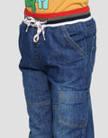 Little M Celana Panjang Jogger Denim Rib Anak Laki-laki