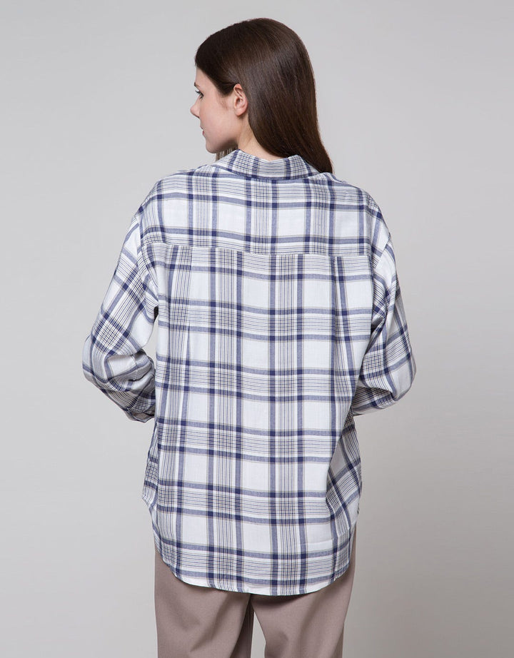 Nevada Long Sleeve Shirt Woven Check Rayon Twill