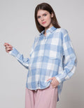 Nevada Long Sleeve Shirt Woven Check Rayon Twill