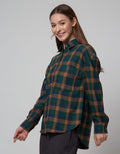 Nevada Long Sleeve Shirt Woven Top Reg Check Rayon Twill