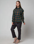 Nevada Long Sleeve Shirt Woven Top Reg Check Rayon Twill
