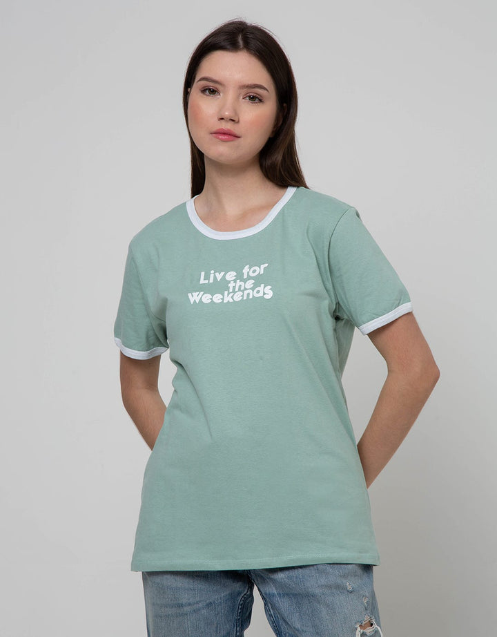 Nevada Short Sleeve T-Shirt Ringer Live For The Weekends