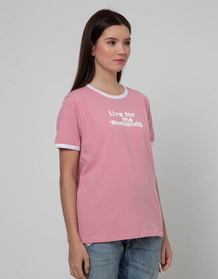 Nevada Short Sleeve T-Shirt Ringer Live For The Weekends