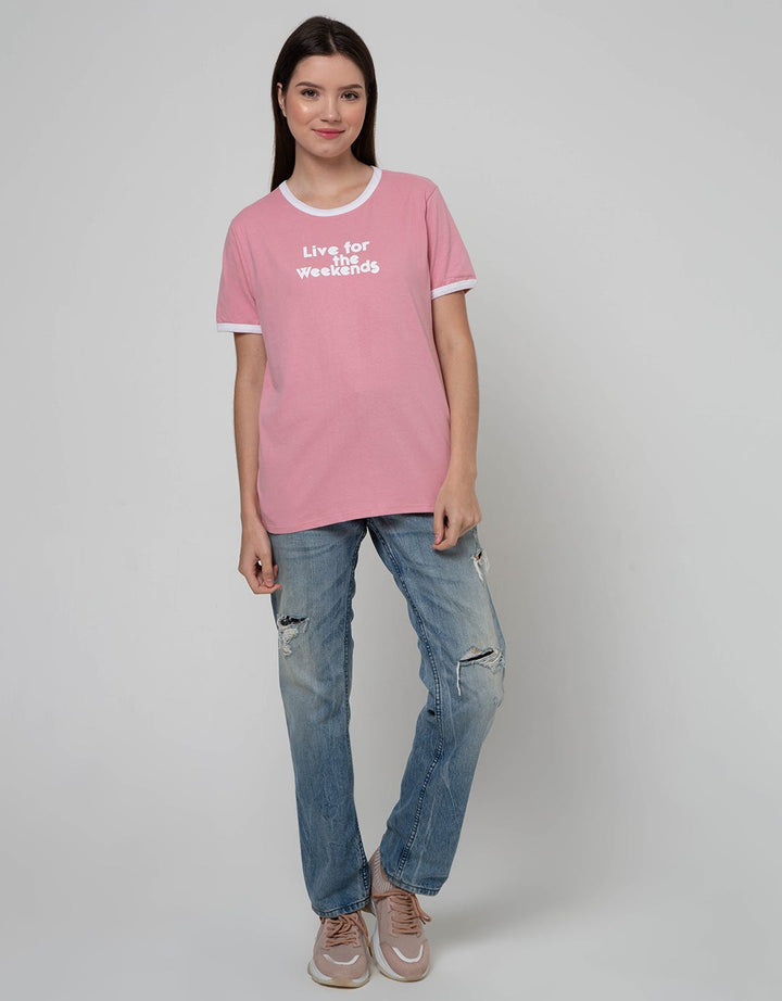 Nevada Short Sleeve T-Shirt Ringer Live For The Weekends