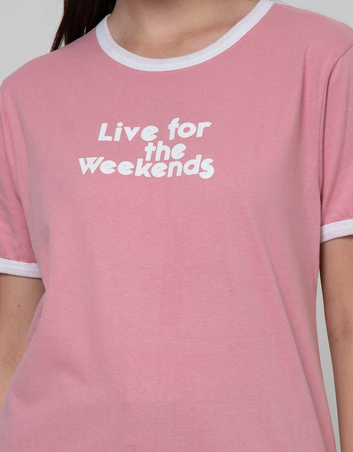 Nevada Short Sleeve T-Shirt Ringer Live For The Weekends