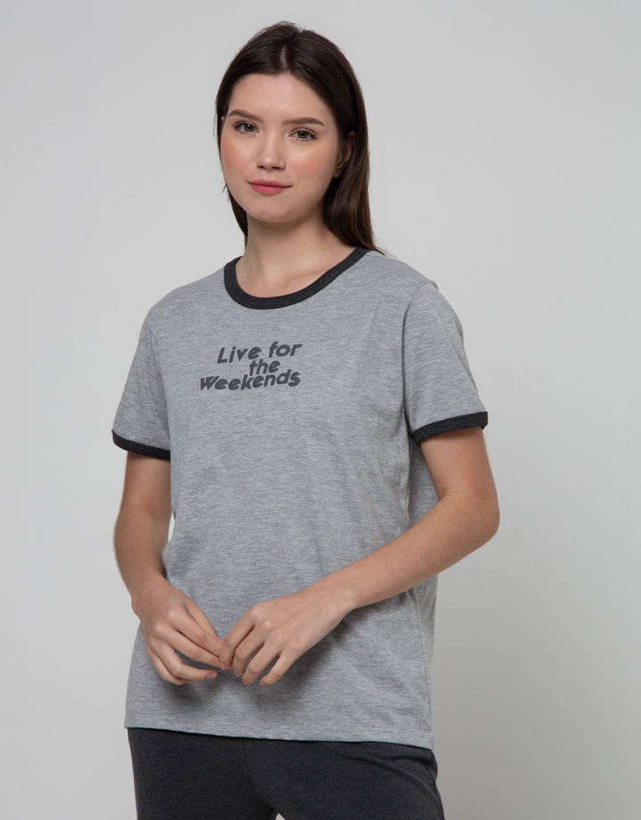 Nevada Short Sleeve T-Shirt Ringer Live For The Weekends