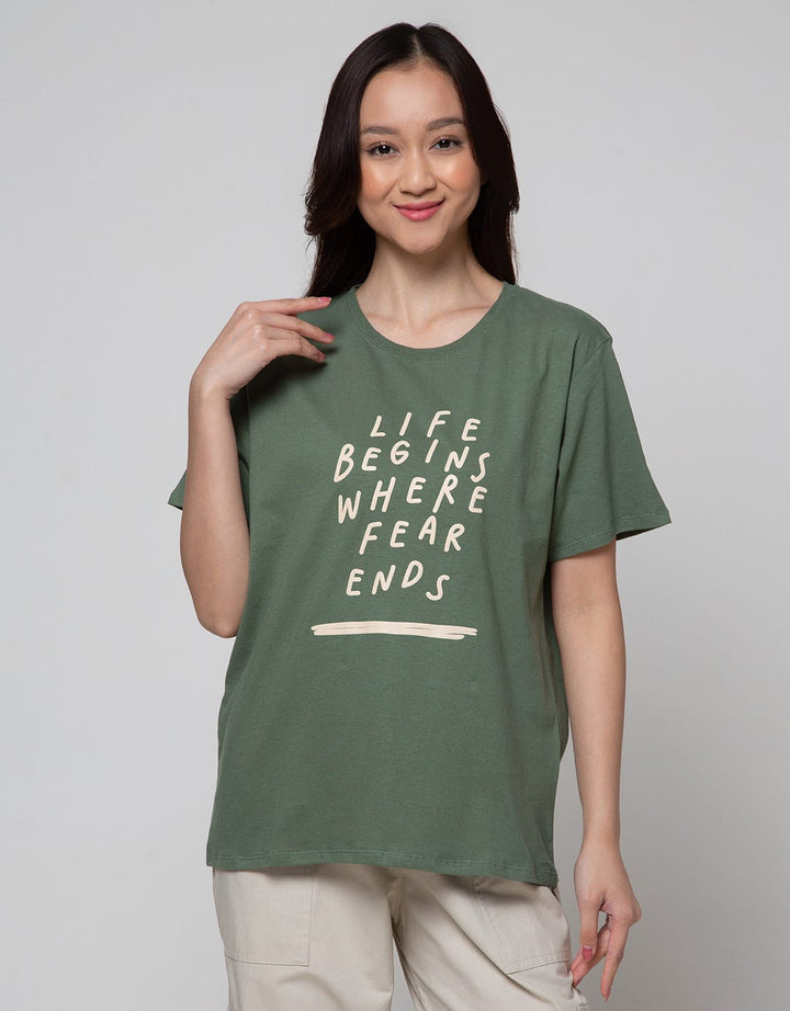 Nevada Short Sleeve T-Shirt Print Life Begins Where Fear Ends
