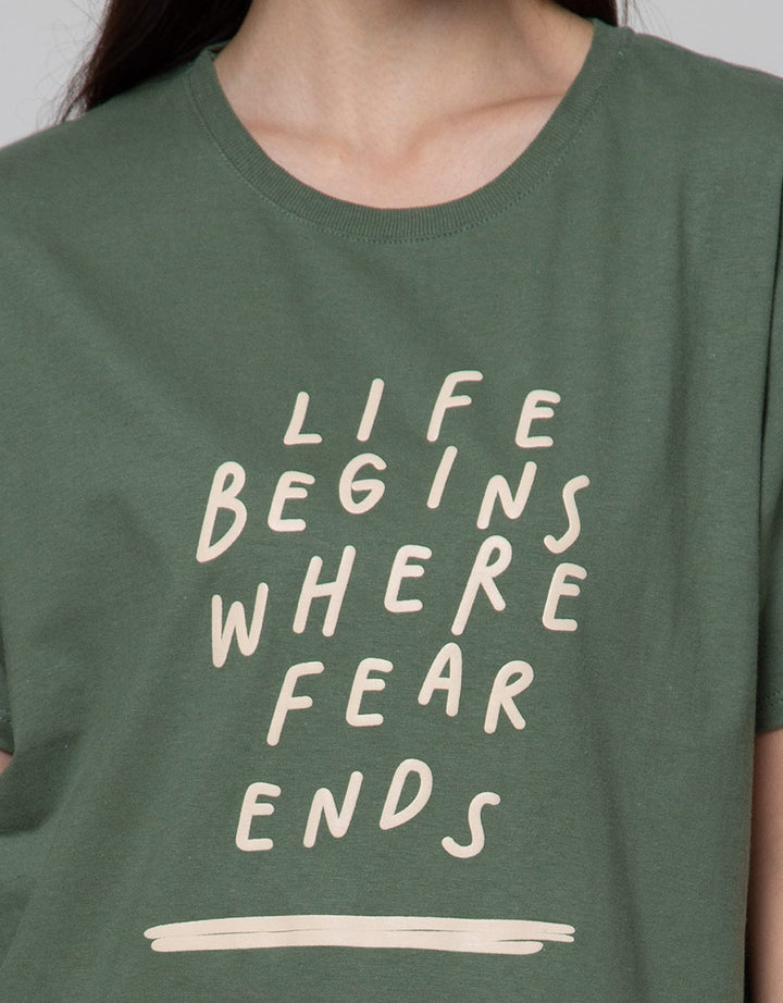 Nevada Short Sleeve T-Shirt Print Life Begins Where Fear Ends