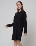 Nevada Long Sleeve Midi Dress Waffle Textured