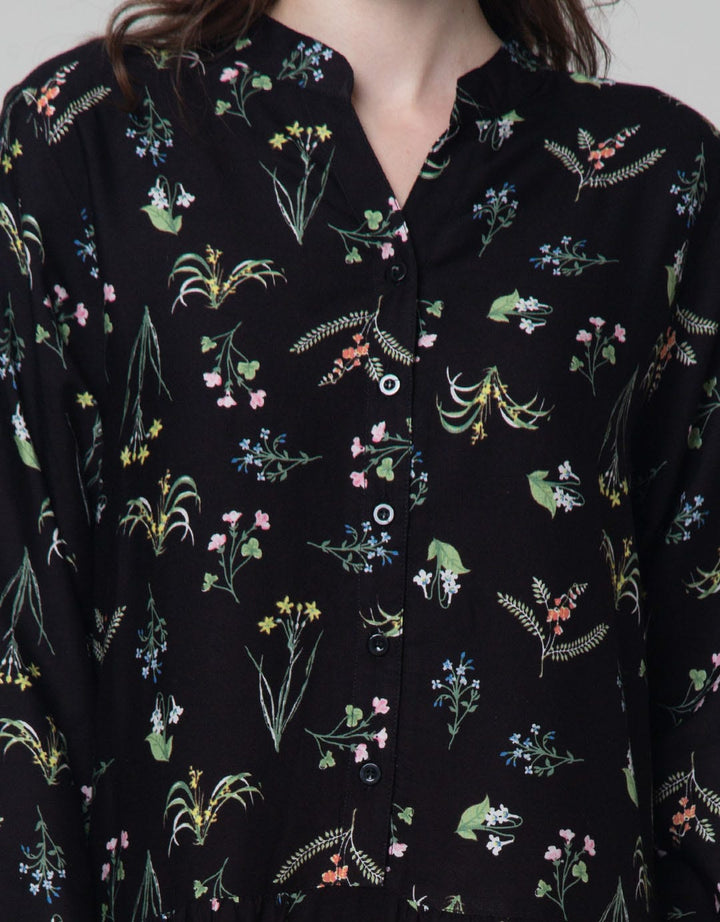 St. Yves Long Sleeve Maxi Dress Blooming Flower